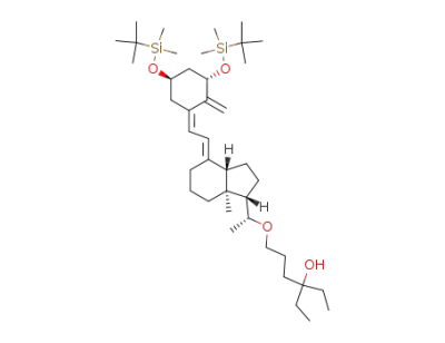 6-((R)-1-{(1S,3aS,7aS)-4-[2-[(3S,5R)-3,5-Bis-(tert-butyl-dimethyl-silanyloxy)-2-methylene-cyclohex-(Z)-ylidene]-eth-(E)-ylidene]-7a-methyl-octahydro-inden-1-yl}-ethoxy)-3-ethyl-hexan-3-ol